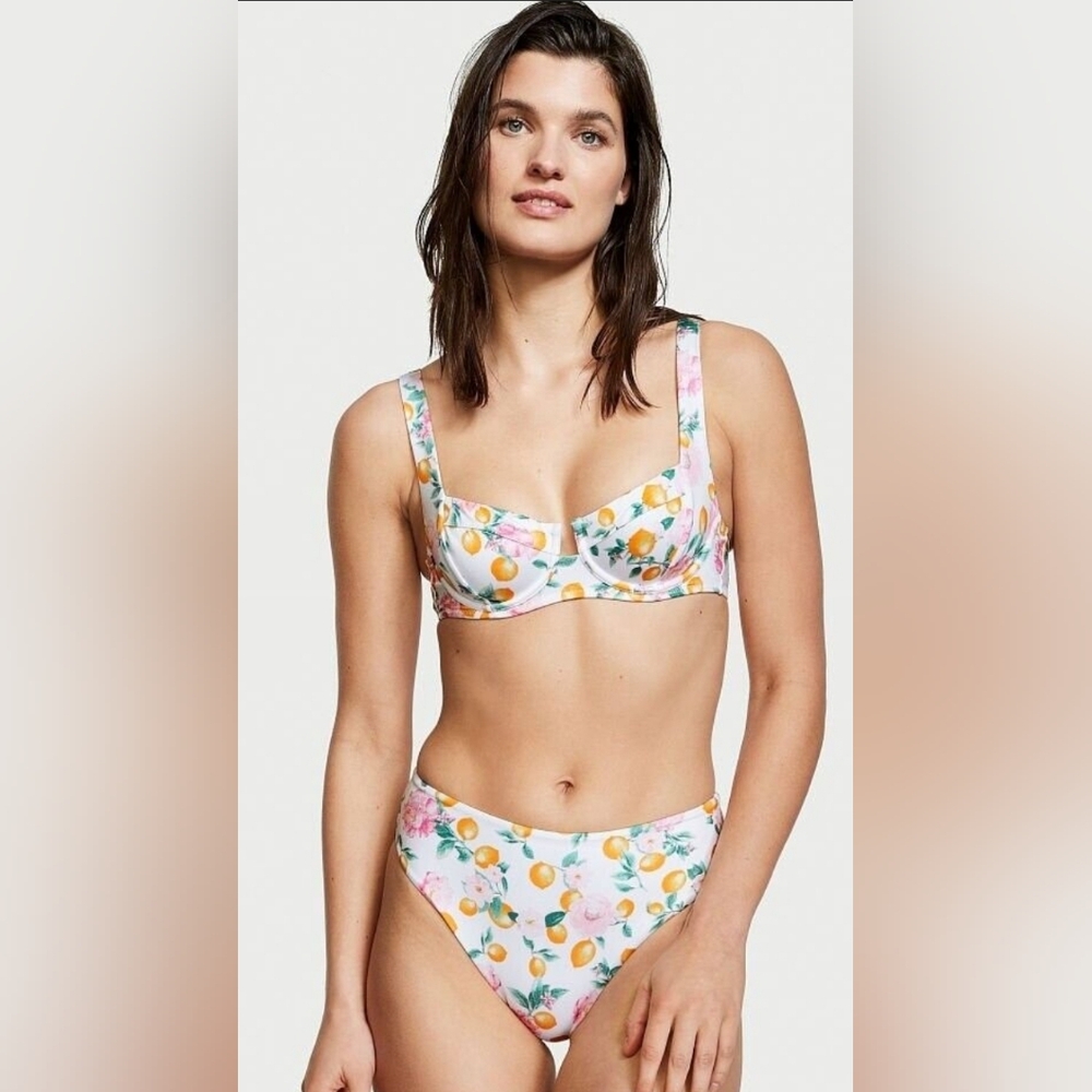 Victoria's Secret Floral Bikini - White and Orange